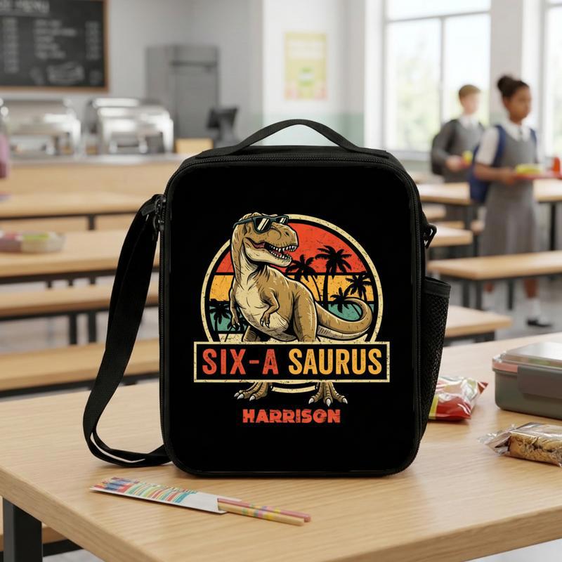 Vintage Personalized Dinosaur Lunch Bag - Back To School Kids Lunch Box Bag Vintage Personalized Dinosaur Lunch Bag - Back To School Kids Lunch Box Bag