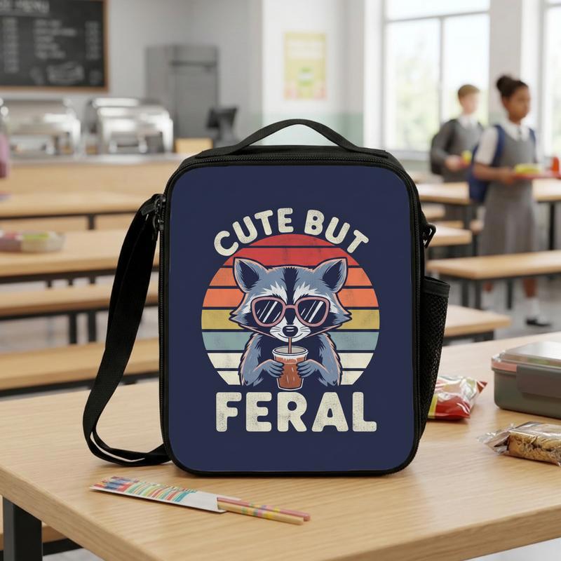 Vintage Raccoon Lunch Bag - Back To School Cute But Feral Lunch Box Bag
