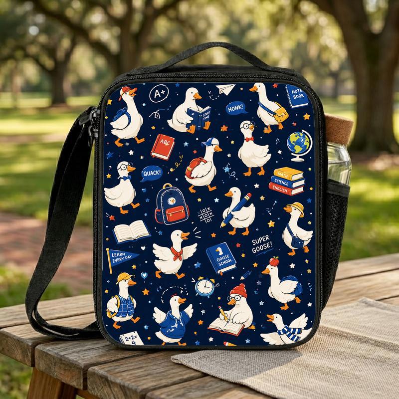 All Over Goose Lunch Bag - Fun Back To School Kids Pattern Lunch Box Bag