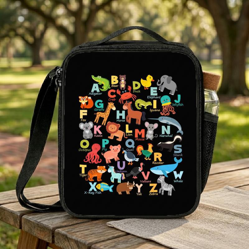 Back To School Lunch Bag - Cute Alphabet Animals Kindergarten Lunch Box Bag Back To School Lunch Bag - Cute Alphabet Animals Kindergarten Lunch Box Bag