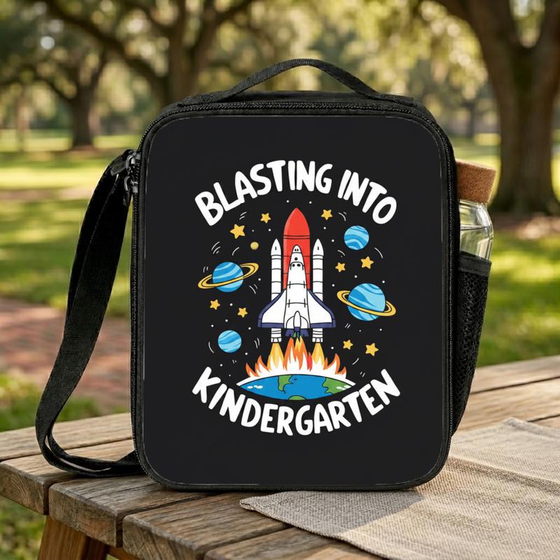 Blasting Into Kindergarten Lunch Bag - Kids Back To School Lunch Box Bag