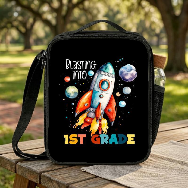 Blasting Into 1st Grade Rocket Lunch Bag - Back To School Space Theme Lunch Box Bag Blasting Into 1st Grade Rocket Lunch Bag - Back To School Space Theme Lunch Box Bag