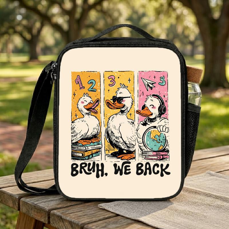 Bruh We Back Goose Lunch Bag - Funny Back To School Kids Lunch Box Bag