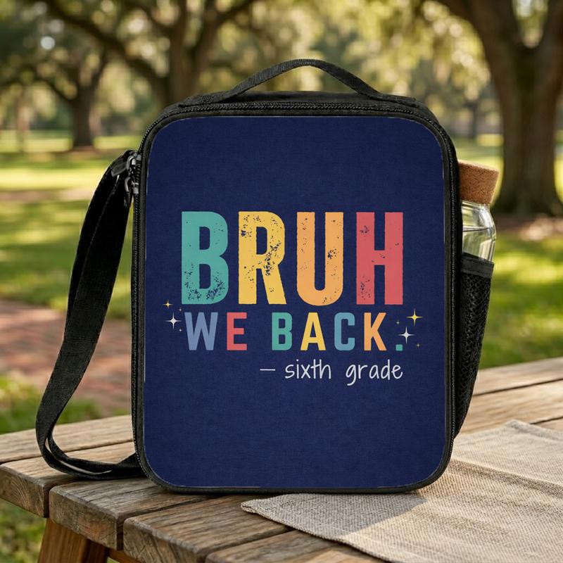 Bruh We Back Lunch Bag - Middle School Back To School Funny Lunch Box Bag