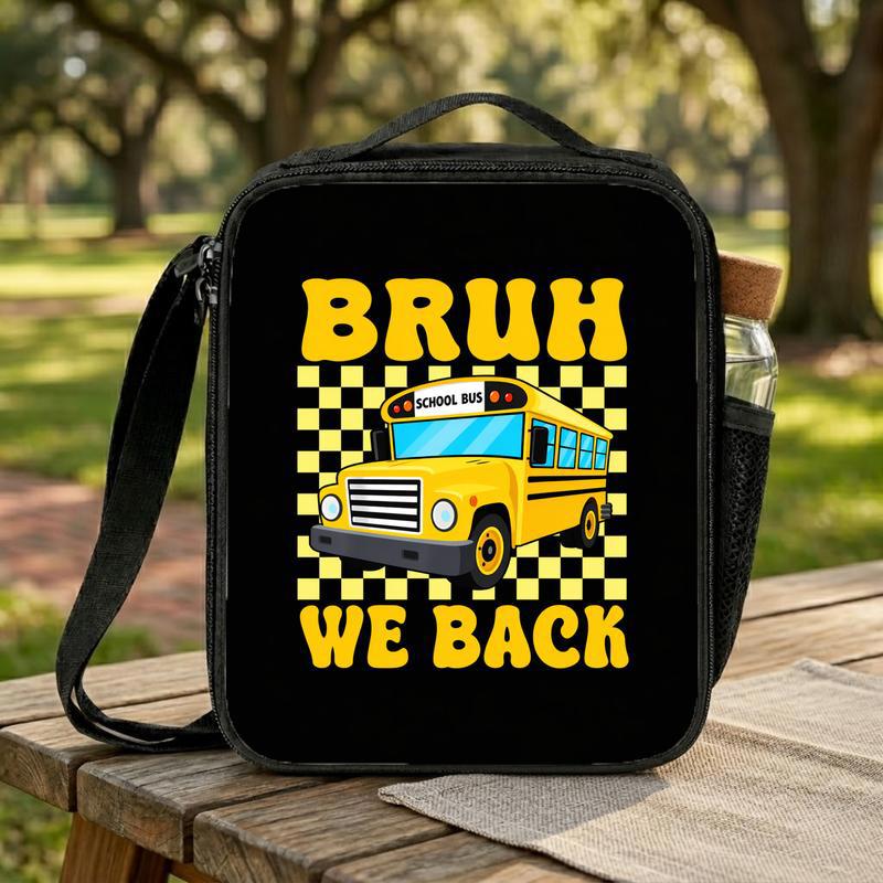 Bruh We Back School Bus Lunch Bag - Funny Back To School Kids Lunch Box Bag Bruh We Back School Bus Lunch Bag - Funny Back To School Kids Lunch Box Bag