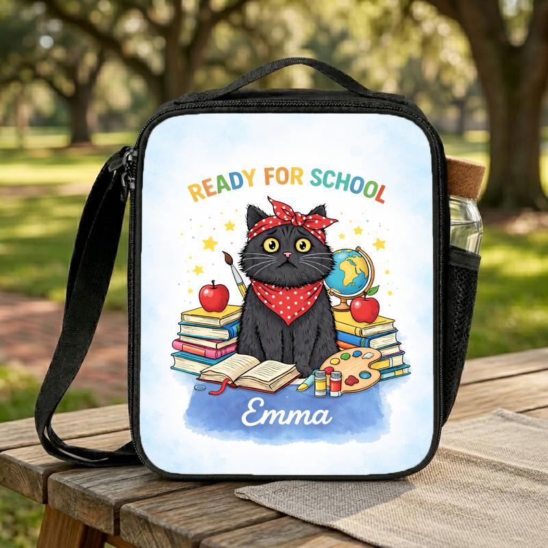 Cat Ready For School Lunch Box Bag