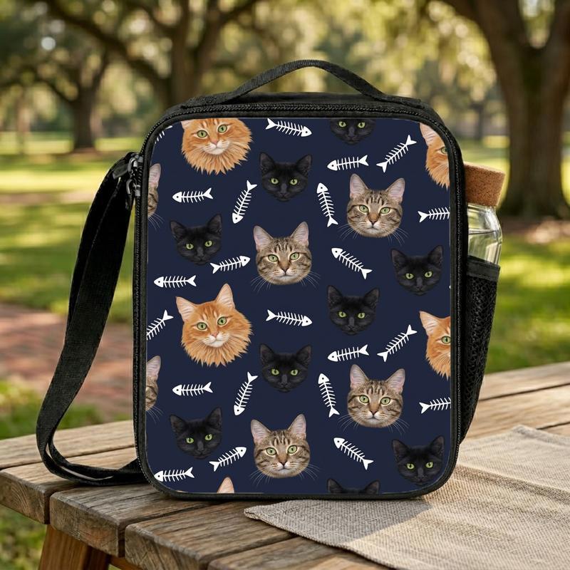 Cats & Fish Bones Lunch Box Bag
