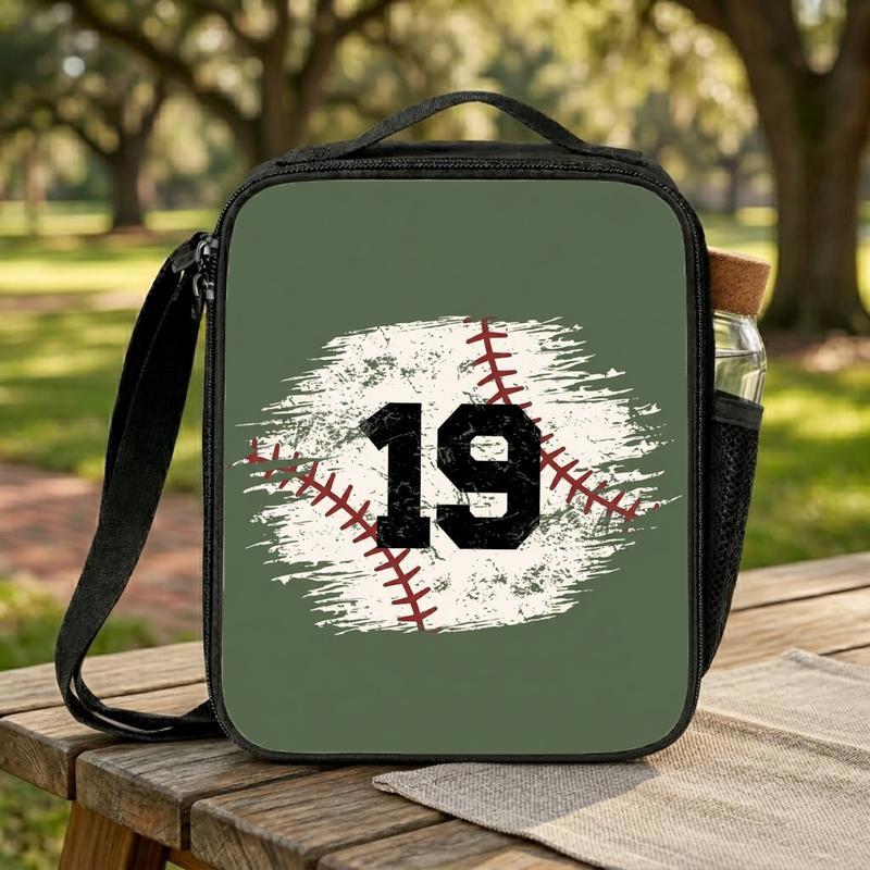 Custom Baseball Number Lunch Bag - Back To School Sports Kids Lunch Box Bag Custom Baseball Number Lunch Bag - Back To School Sports Kids Lunch Box Bag