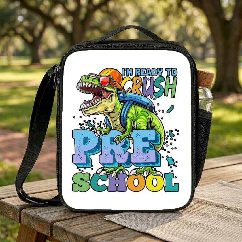 Custom Dinosaur Boys Lunch Bag - I'm Ready To Crush Preschool Lunch Box Bag Custom Dinosaur Boys Lunch Bag - I'm Ready To Crush Preschool Lunch Box Bag