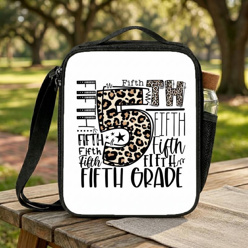 Custom Grade Lunch Bag - Elementary School Leopard Print Style Lunch Box Bag Custom Grade Lunch Bag - Elementary School Leopard Print Style Lunch Box Bag