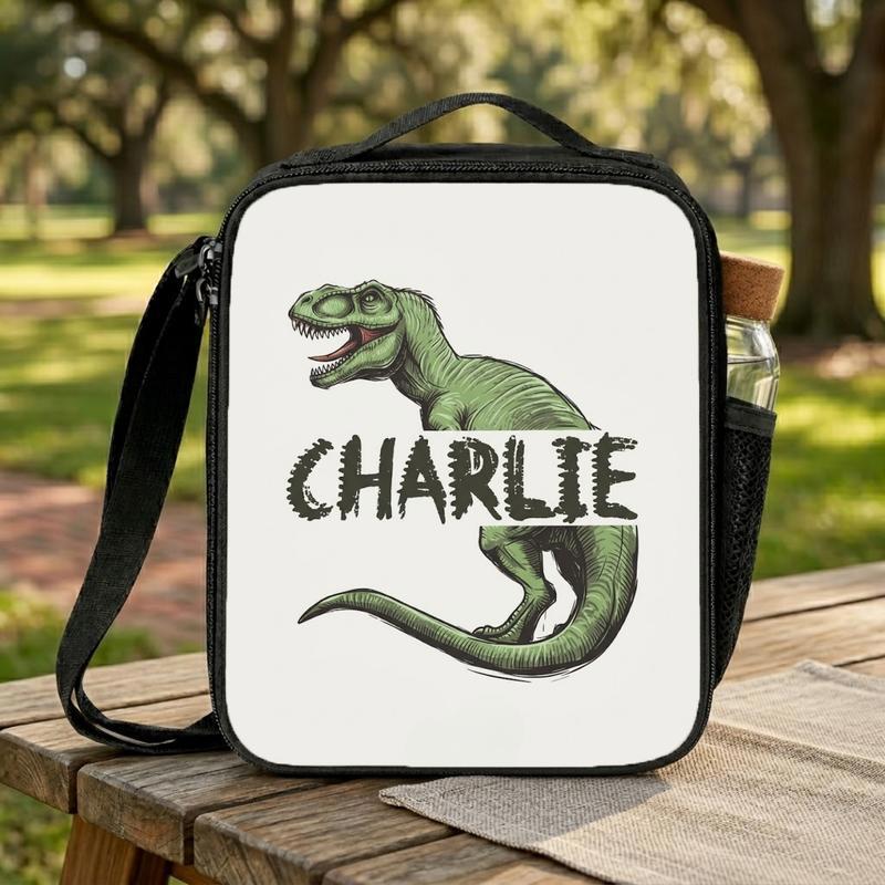 Custom Name T-Rex Lunch Bag - Cool Boys Back To School Lunch Box Bag Custom Name T-Rex Lunch Bag - Cool Boys Back To School Lunch Box Bag