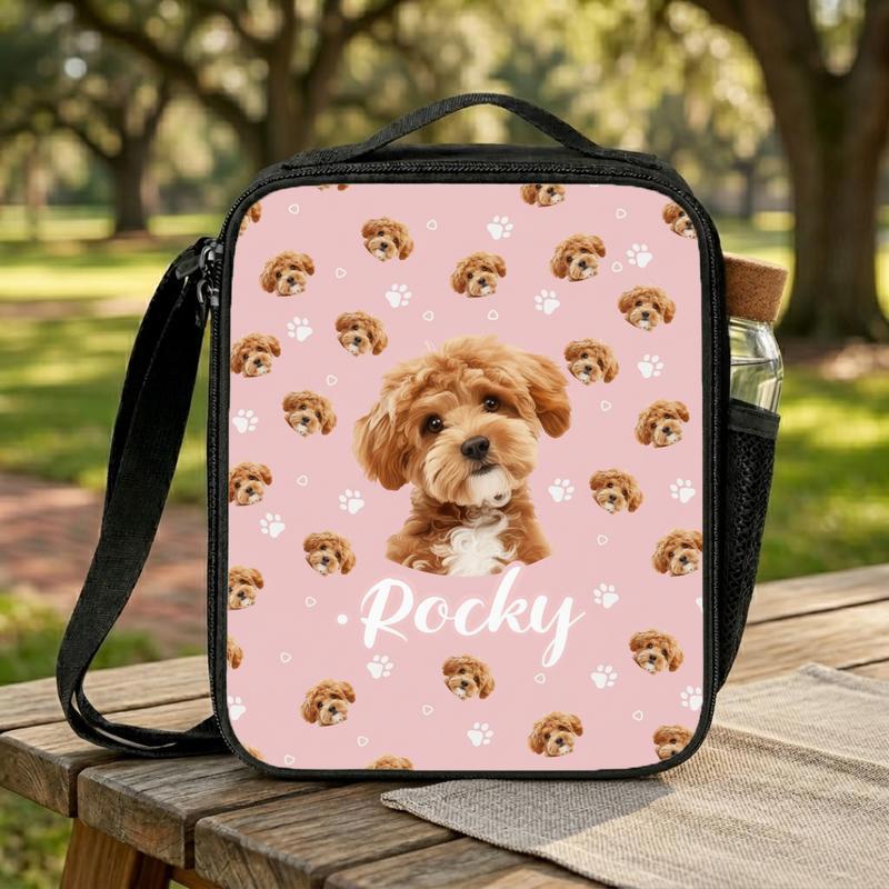Custom Pet Photo Backpack_ Personalized Dog_Cat Face Schoolbag Lunch Box Bag Custom Pet Photo Backpack_ Personalized Dog_Cat Face Schoolbag Lunch Box Bag