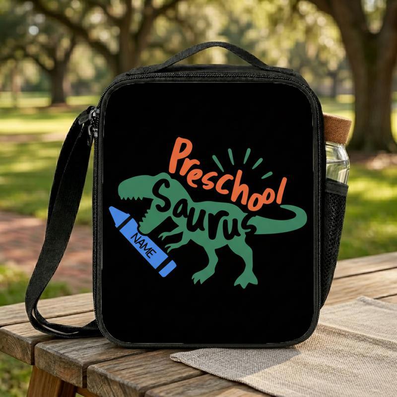 Custom Preschool Saurus Dino Lunch Bag - First Day Of School Lunch Box Bag