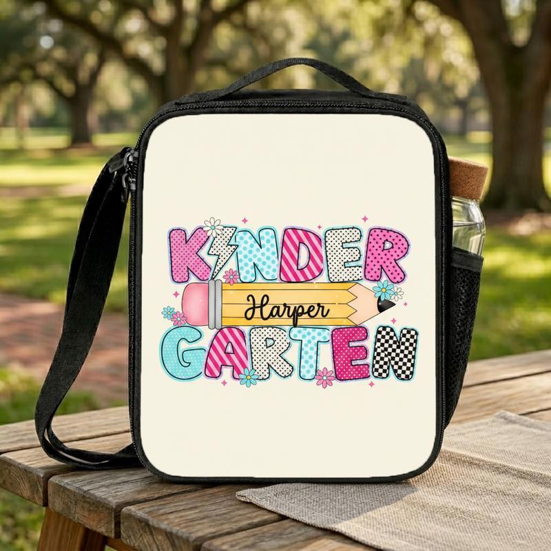 Cute Back To School Lunch Bag - Personalized Kids Name Gift Lunch Box Bag Cute Back To School Lunch Bag - Personalized Kids Name Gift Lunch Box Bag