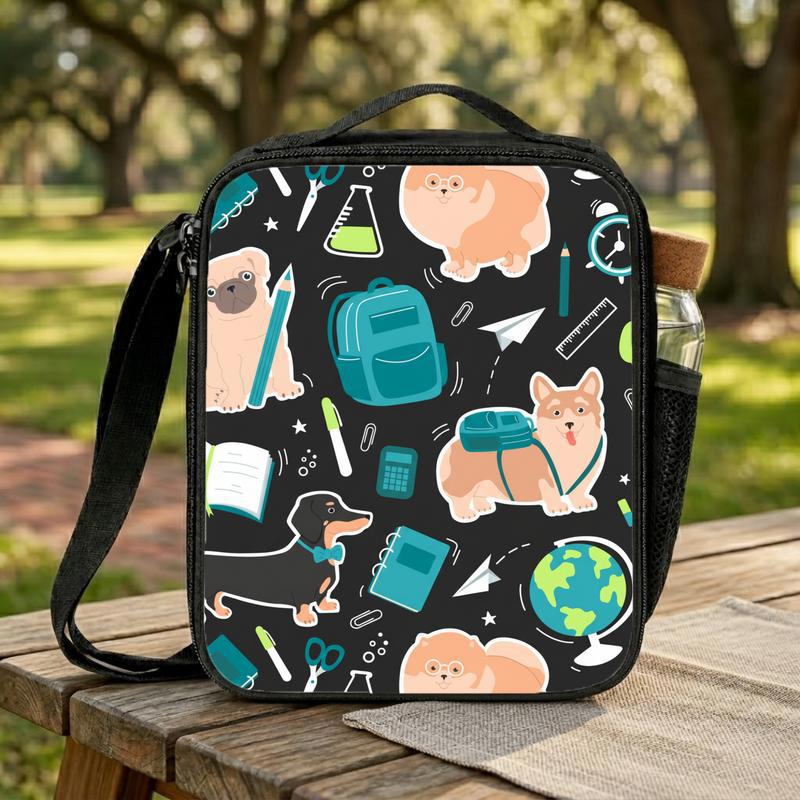 Cute Back To School With Dog For Children Lunch Box Bag Cute Back To School With Dog For Children Lunch Box Bag