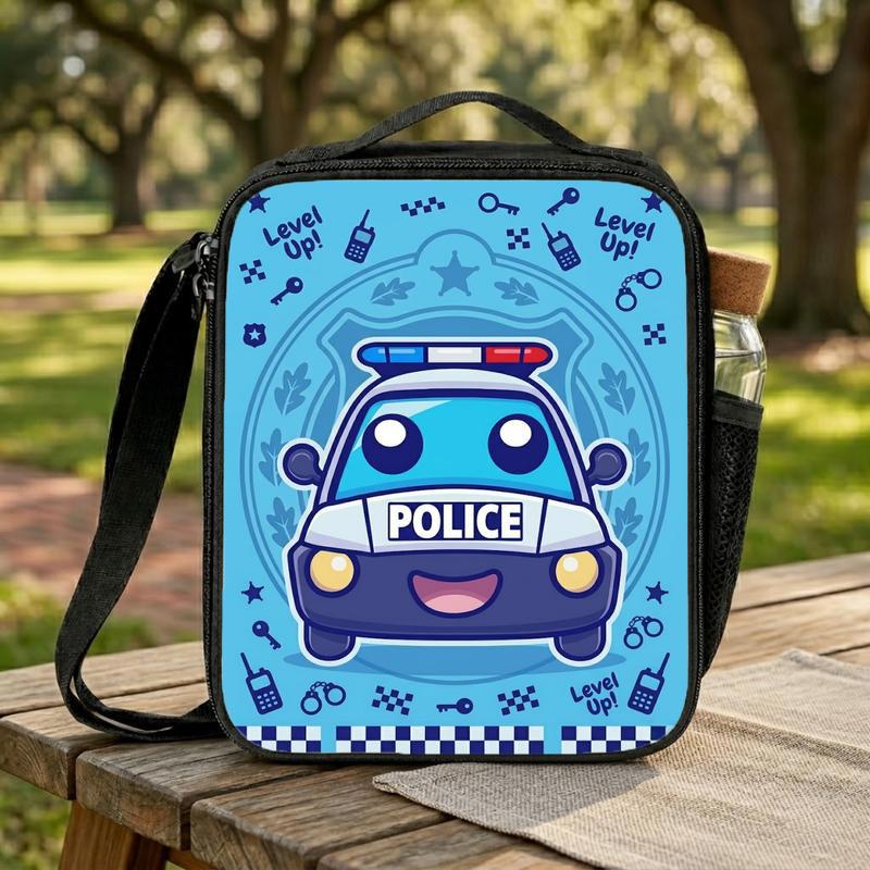 Cute Police Car Lunch Bag - Level Up Kids Back To School Gift Lunch Box Bag Cute Police Car Lunch Bag - Level Up Kids Back To School Gift Lunch Box Bag