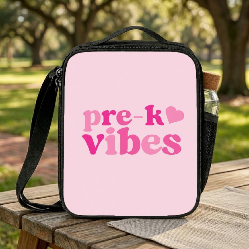 Cute Pre-K Vibes Lunch Bag - First Day School Kids Lunch Box Bag