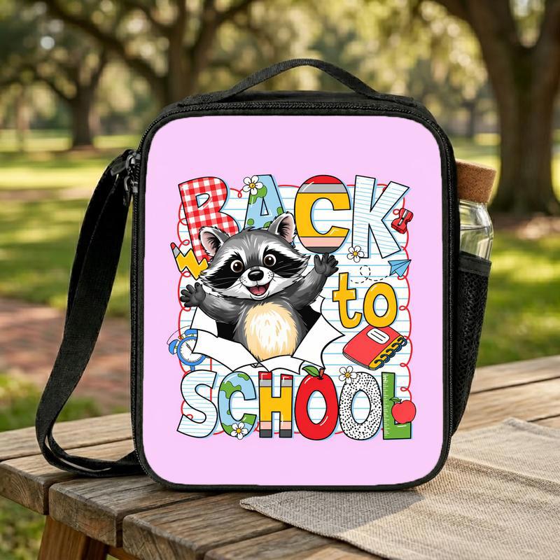 Cute Raccoon Lunch Bag - Kids Back To School Lunch Box Bag