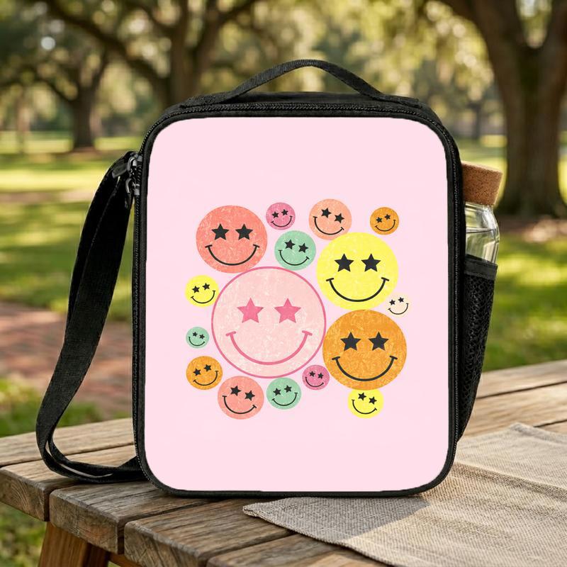 Cute Smiley Lunch Bag For Girls - Fun Back To School Lunch Box Bag