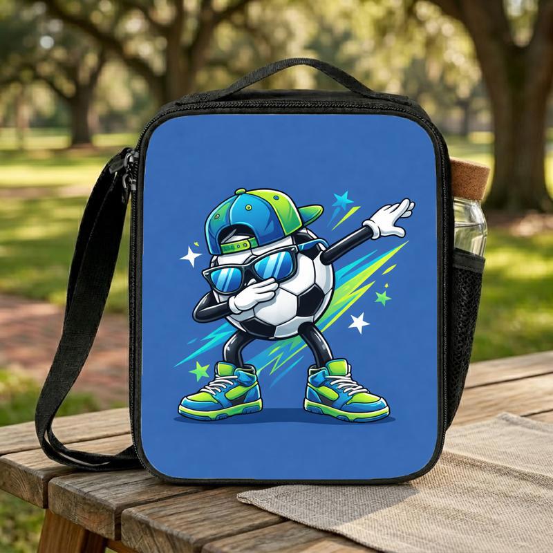 Dabbing Soccer Ball Lunch Bag - Cool Kids School Style Lunch Box Bag