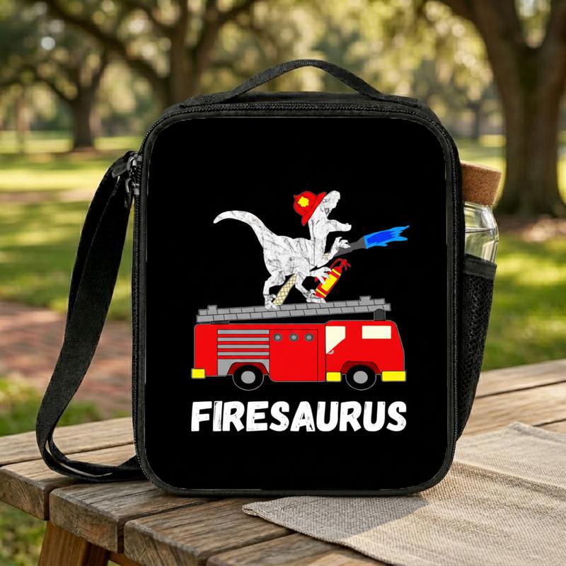 Dinosaur Fire Truck Lunch Bag - Firesaurus Kids Back To School Lunch Box Bag Dinosaur Fire Truck Lunch Bag - Firesaurus Kids Back To School Lunch Box Bag