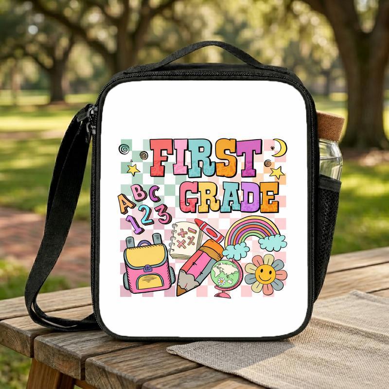 Elementary School Custom Grade Lunch Bag - ABC Rainbow Fun Lunch Box Bag Elementary School Custom Grade Lunch Bag - ABC Rainbow Fun Lunch Box Bag