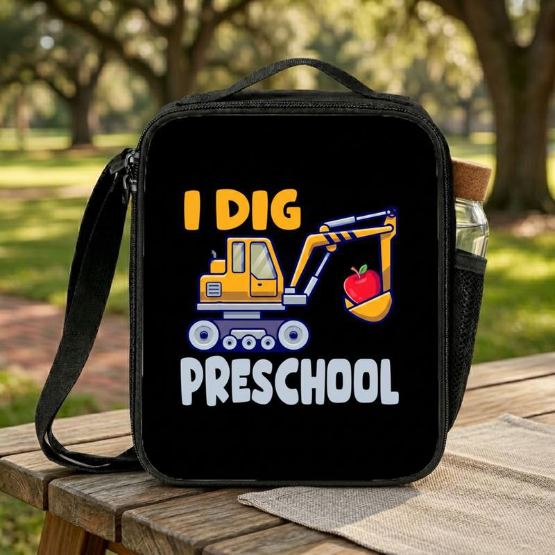Excavator Kids Lunch Bag - I Dig Preschool Back To School Lunch Box Bag Excavator Kids Lunch Bag - I Dig Preschool Back To School Lunch Box Bag