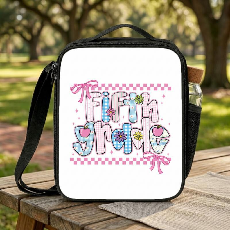 Fifth Grade Pastel Gingham Checkerboard Lunch Bag - Cute School Girl Style Lunch Box Bag Fifth Grade Pastel Gingham Checkerboard Lunch Bag - Cute School Girl Style Lunch Box Bag