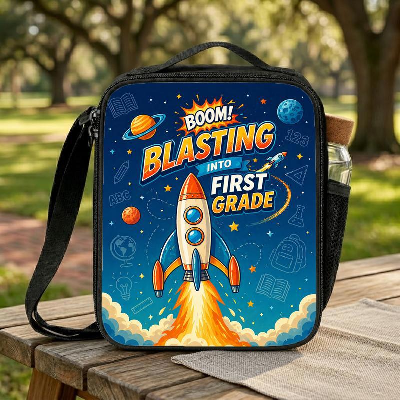 First Grade Rocket Lunch Bag Kids - Blasting Into First Grade Lunch Box Bag