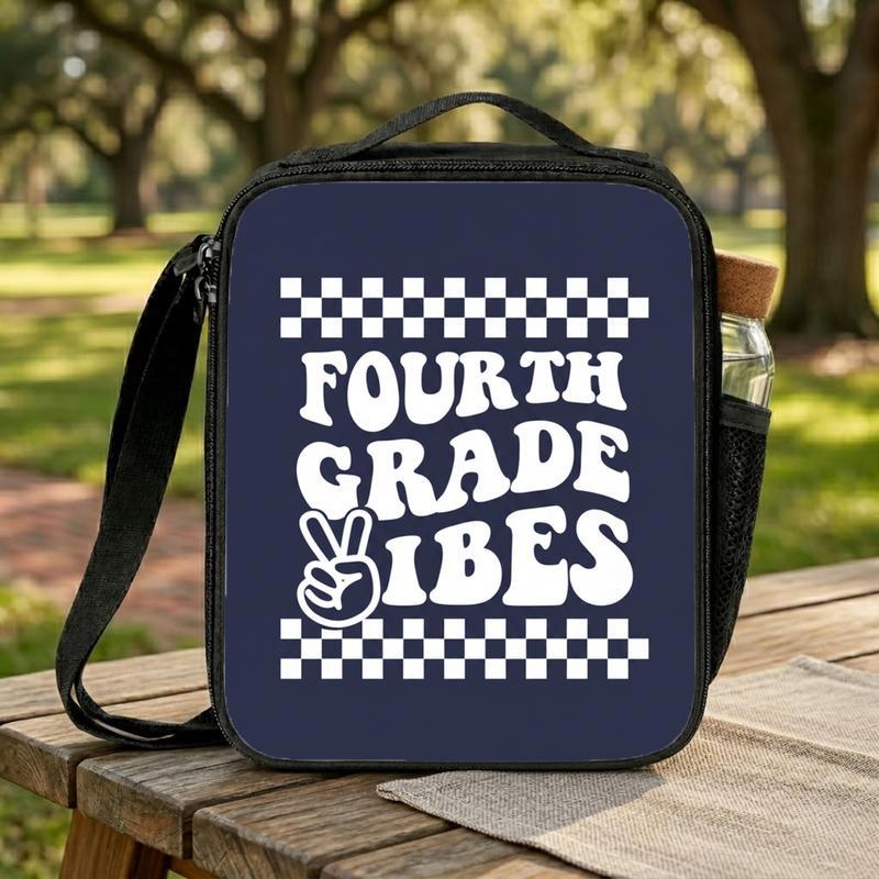 Fourth Grade Vibes Checkerboard Lunch Bag - Cool Kids School Style Lunch Box Bag Fourth Grade Vibes Checkerboard Lunch Bag - Cool Kids School Style Lunch Box Bag