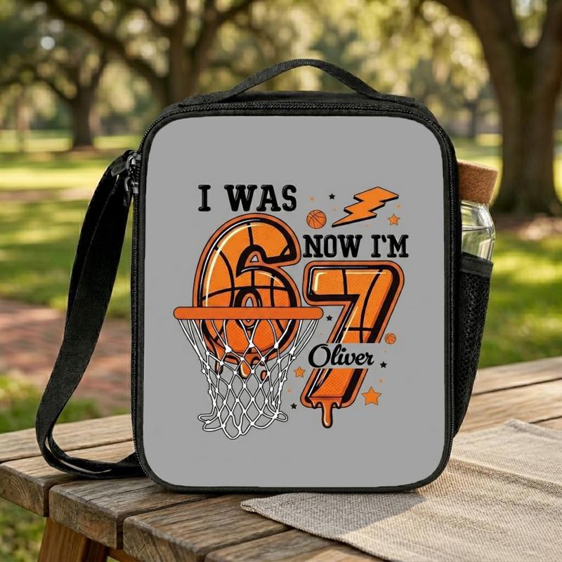 Funny Basketball Lunch Bag - Back To School Custom Name Lunch Box Bag