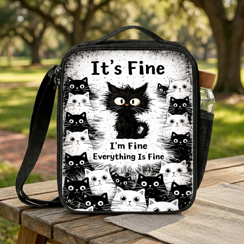 Funny Black Cat School Backpack For Girls Boys Lunch Box Bag Funny Black Cat School Backpack For Girls Boys Lunch Box Bag