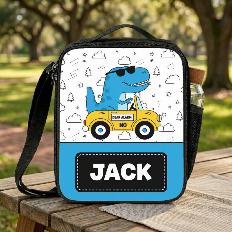 Funny Dinosaur Lunch Bag With Name - Back To School Kids Lunch Box Bag Funny Dinosaur Lunch Bag With Name - Back To School Kids Lunch Box Bag