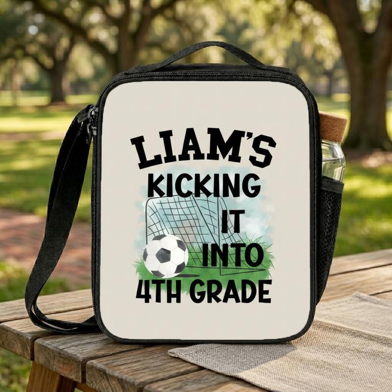Funny Personalized Soccer Lunch Bag - Cool Back To School Kids Lunch Box Bag Funny Personalized Soccer Lunch Bag - Cool Back To School Kids Lunch Box Bag