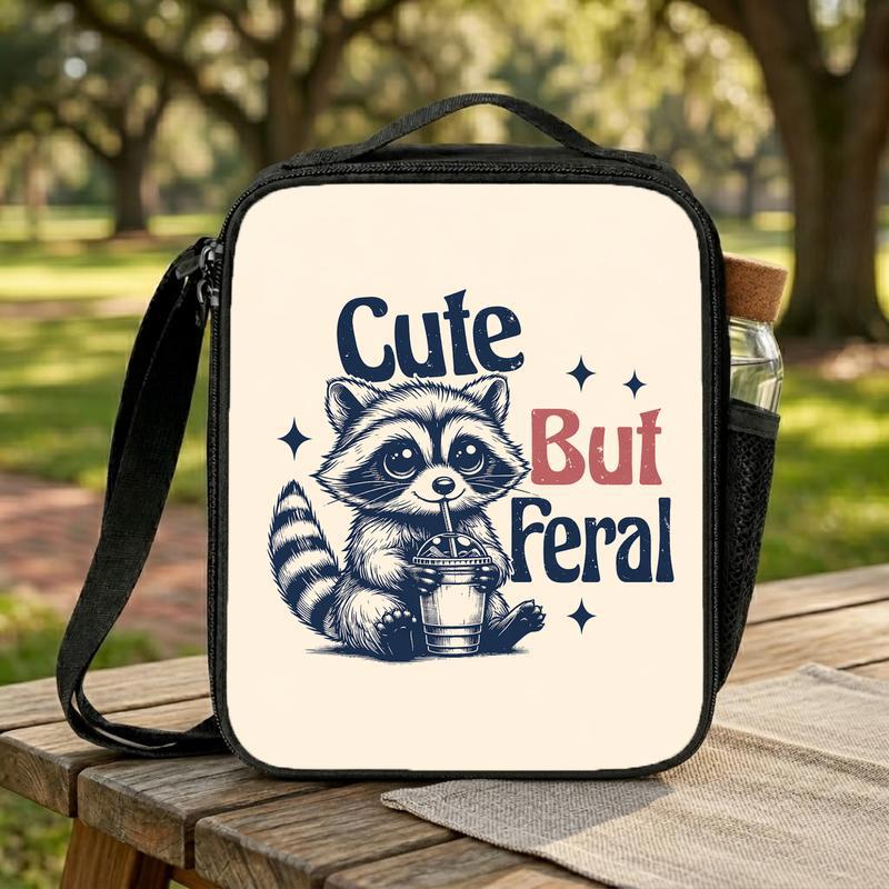 Funny Raccoon School Lunch Bag - Cute But Reral Kids Gift Idea Lunch Box Bag