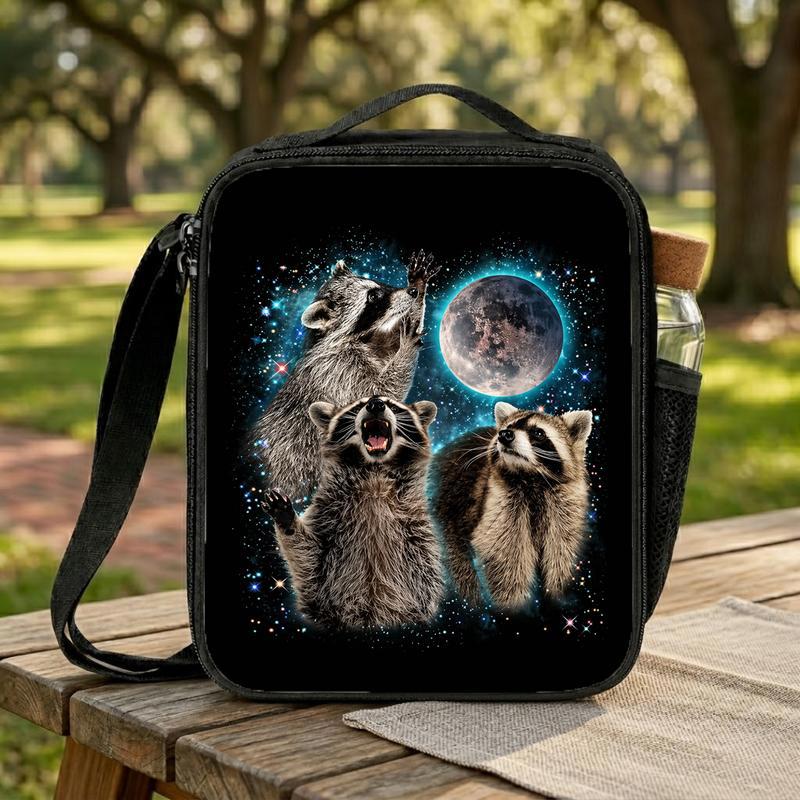 Galaxy Raccoon Moon Lunch Bag - Kids Back To School Style Lunch Box Bag Galaxy Raccoon Moon Lunch Bag - Kids Back To School Style Lunch Box Bag