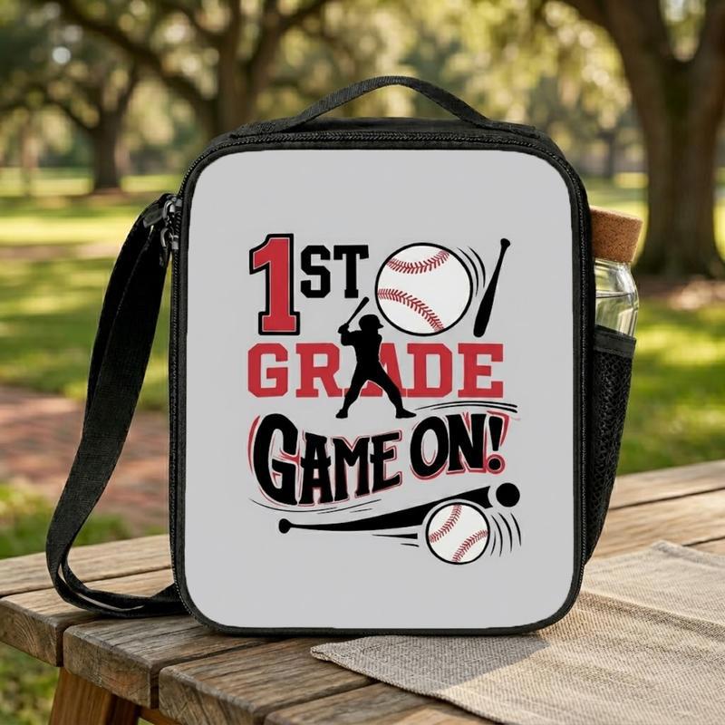 Game On Baseball Lunch Bag - Back To School First Grade Kids Lunch Box Bag Game On Baseball Lunch Bag - Back To School First Grade Kids Lunch Box Bag