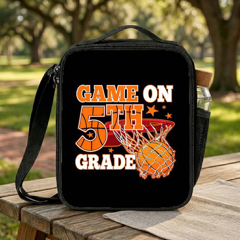 Game On Basketball Lunch Bag - Back To School 5th Grade Kids Lunch Box Bag Game On Basketball Lunch Bag - Back To School 5th Grade Kids Lunch Box Bag