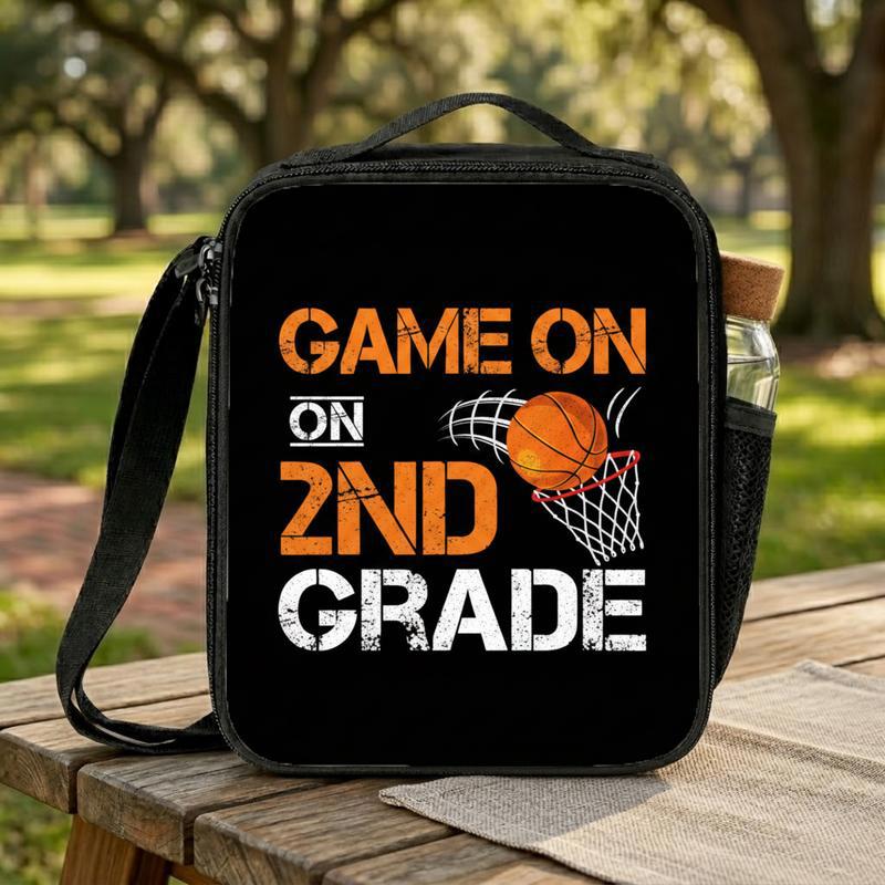 Game On 2nd Grade Lunch Bag - Basketball Back To School Fun Lunch Box Bag