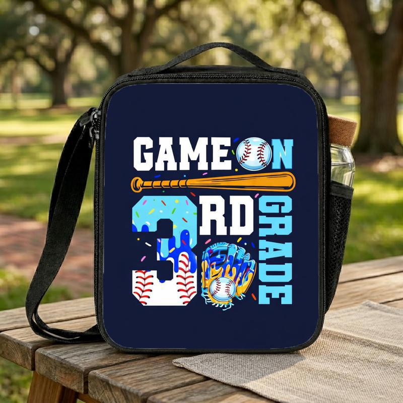 Game On 3rd Grade Lunch Bag - Cool Baseball Back To School Lunch Box Bag Game On 3rd Grade Lunch Bag - Cool Baseball Back To School Lunch Box Bag