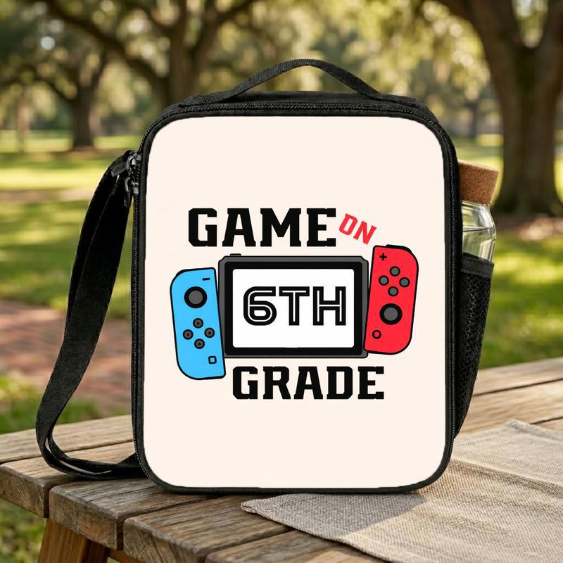 Game On 6th Grade Lunch Bag - Cool Gamer School Style Lunch Box Bag