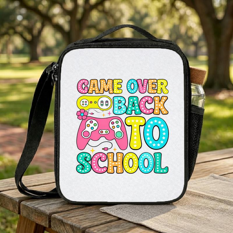 Game Over Back To School Lunch Bag - Cute Gamer Kids Style Lunch Box Bag Game Over Back To School Lunch Bag - Cute Gamer Kids Style Lunch Box Bag
