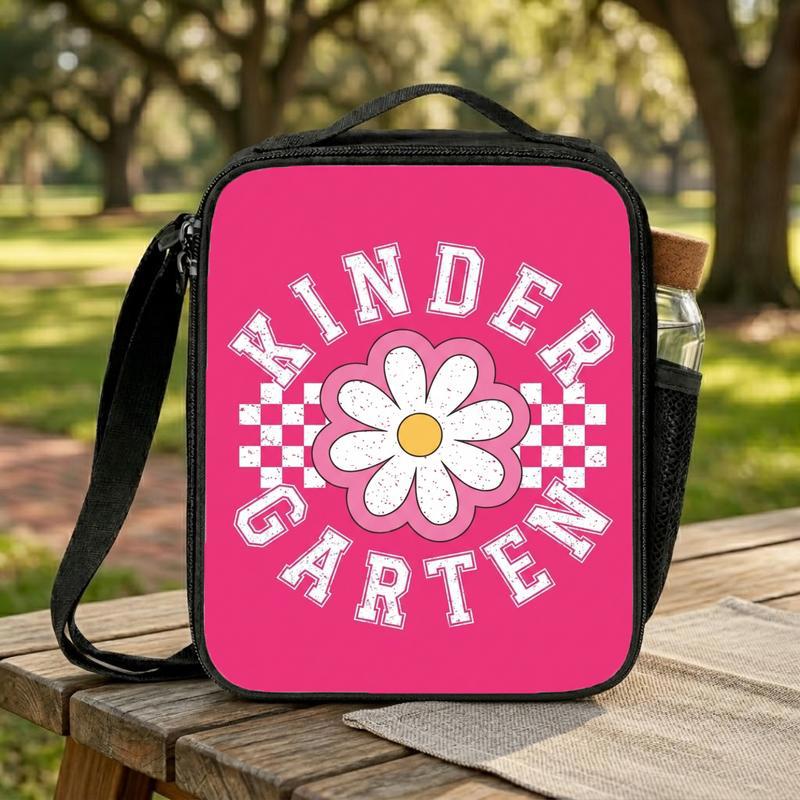 Girls Kindergarten Lunch Bag - Daisy Checkerboard Cute Style Lunch Box Bag Girls Kindergarten Lunch Bag - Daisy Checkerboard Cute Style Lunch Box Bag