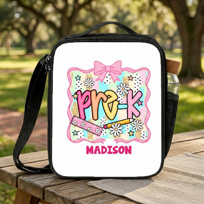 Girls Pre-K Custom Lunch Bag - Cute Pattern School Style Lunch Box Bag