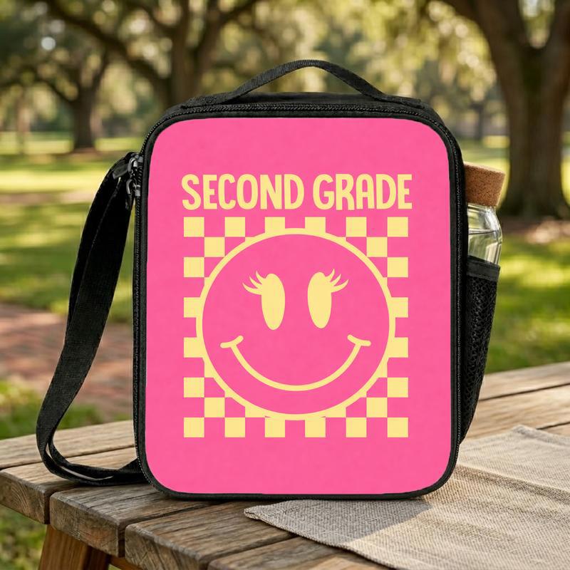 Grade Level Smiley Lunch Bag - Back To School Kids Lunch Box Bag Grade Level Smiley Lunch Bag - Back To School Kids Lunch Box Bag