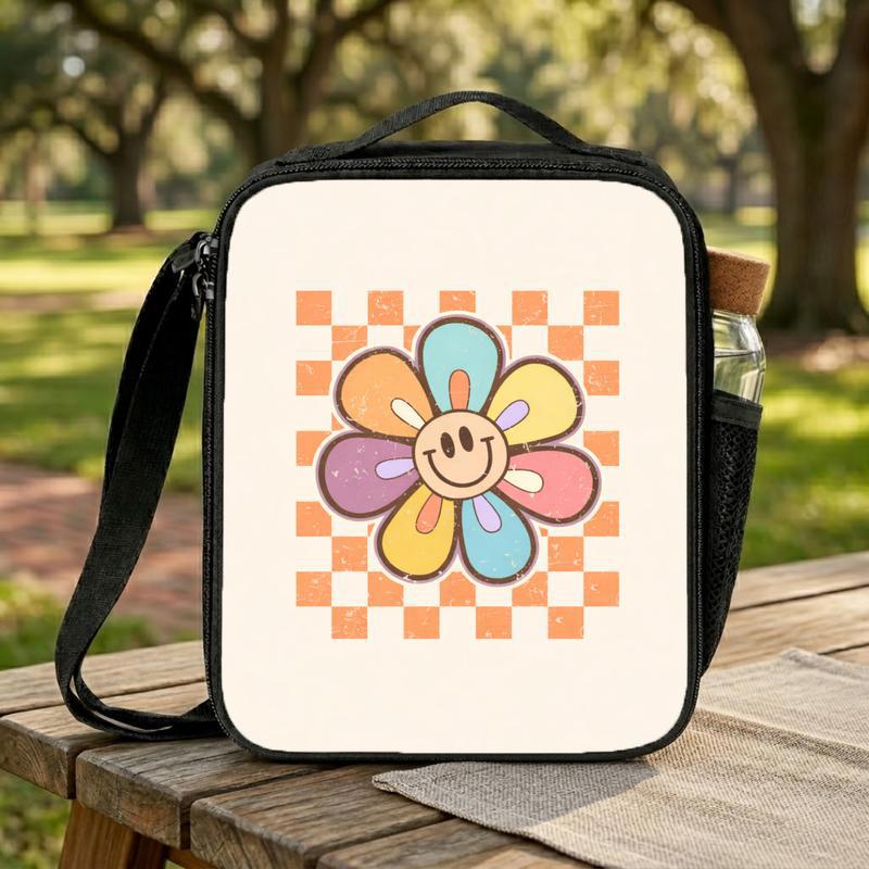 Happy Smiley Lunch Bag - Cute Kids Back To School Vibes Lunch Box Bag Happy Smiley Lunch Bag - Cute Kids Back To School Vibes Lunch Box Bag