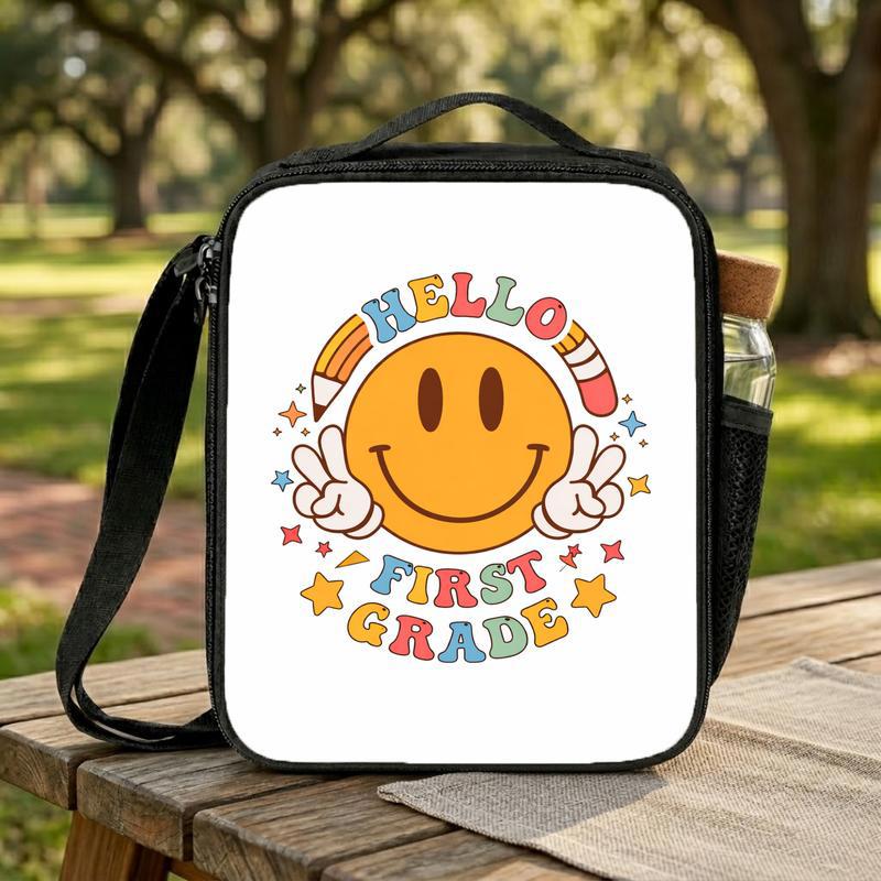 Hello First Grade Lunch Bag - Smiley Kids School Style Lunch Box Bag Hello First Grade Lunch Bag - Smiley Kids School Style Lunch Box Bag