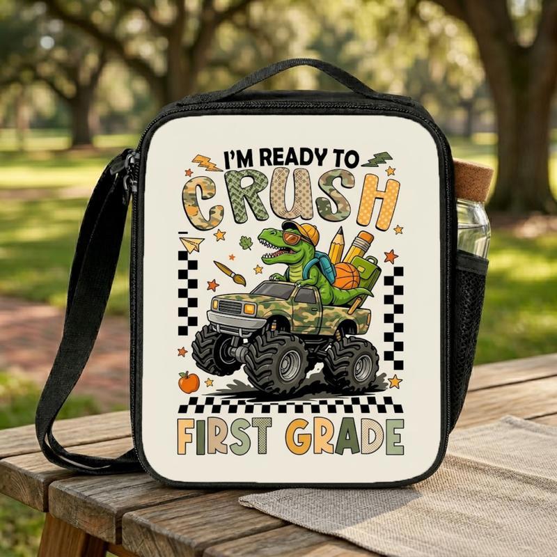 I'm Ready To Crush First Grade - Monster Truck Dino Boy Lunch Bag Lunch Box Bag I'm Ready To Crush First Grade - Monster Truck Dino Boy Lunch Bag Lunch Box Bag