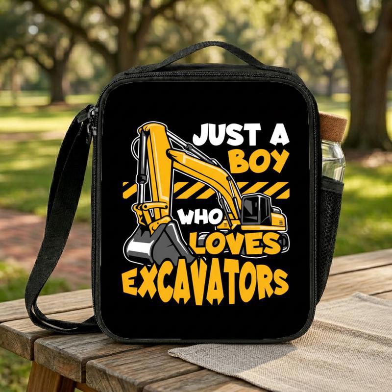 Just a Boy Who Loves Excavators - School Lunch Bag For Kids Lunch Box Bag Just a Boy Who Loves Excavators - School Lunch Bag For Kids Lunch Box Bag
