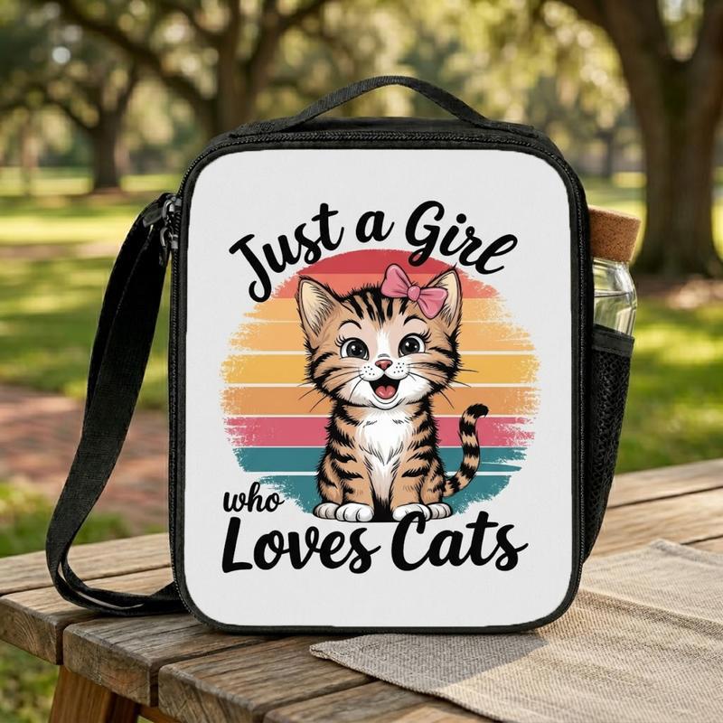 Just A Girl Who Loves Cats Lunch Box Bag